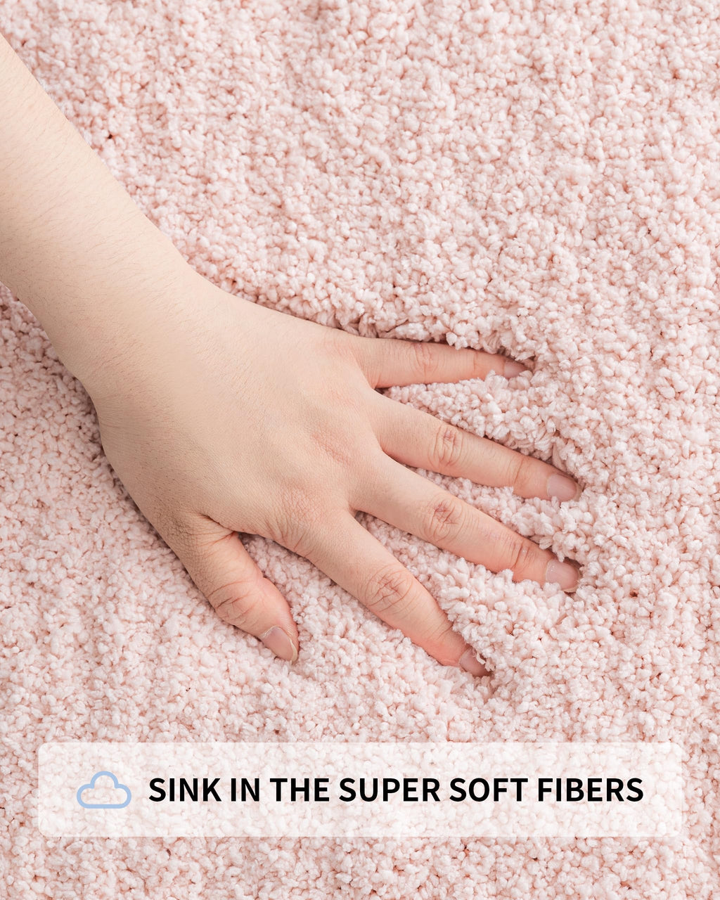 Ilango Pink Bathroom Rugs Mats Super Absorbent, Washable Bath Mat Non Slip For Floor, Thick Plush Shaggy Bath Rug With Rubber Bo
