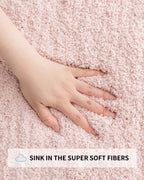 Ilango Pink Bathroom Rugs Mats Super Absorbent, Washable Bath Mat Non Slip For Floor, Thick Plush Shaggy Bath Rug With Rubber Bo
