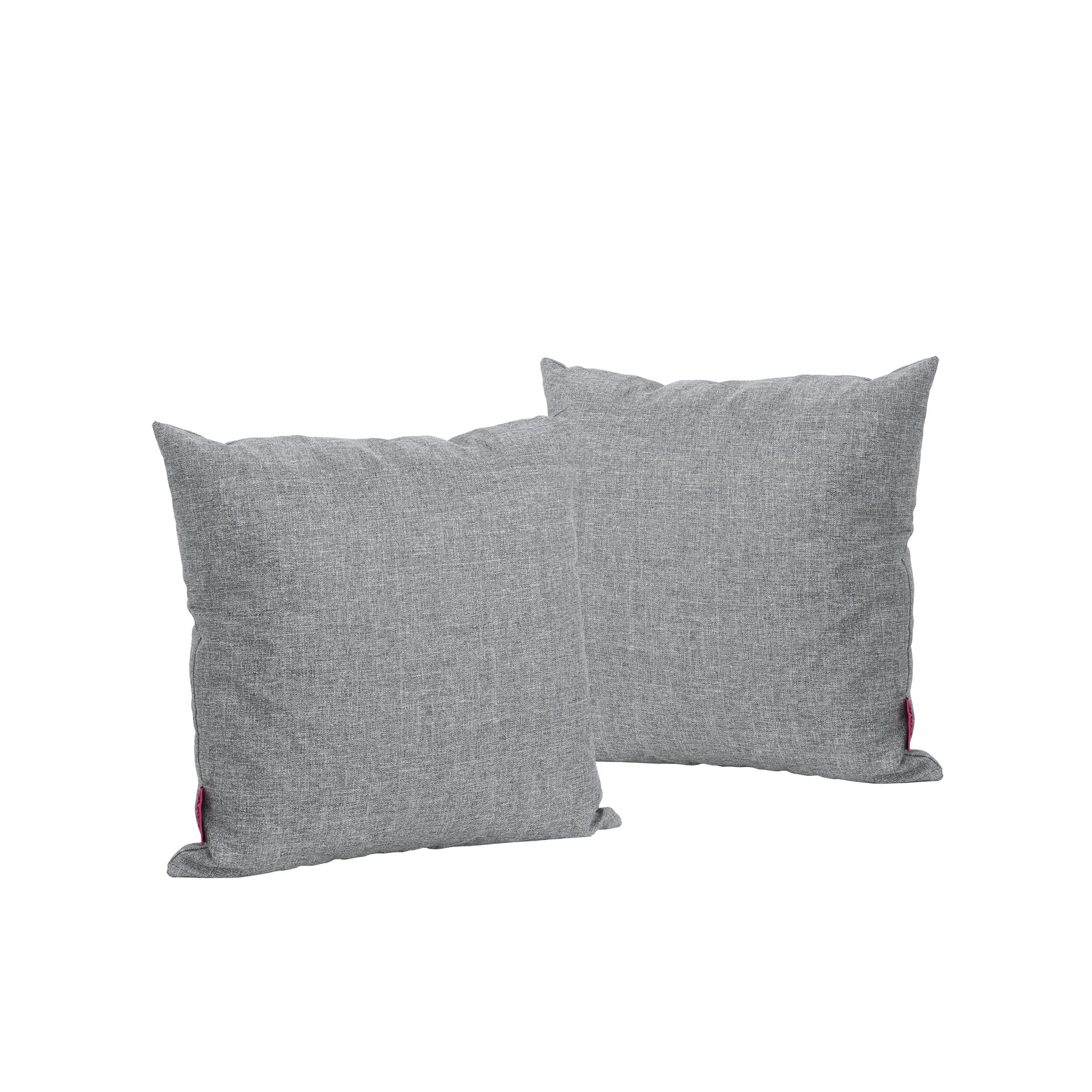 Christopher Knight Home Coronado Outdoor Water Resistant Square Throw Pillows, 2-Pcs Set, Grey