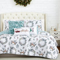 Southshore Fine Living, Inc. King/California King Size Christmas Quilt Set W/Pillow Shams & Throw Pillows, Holiday Bedding Set,