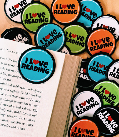 'Clip Over The Page' Reading Bookmarks - Set Of 30 - I Love Reading Bulk Bookmarks For Kids Girls Boys Teens. Perfect For Gift