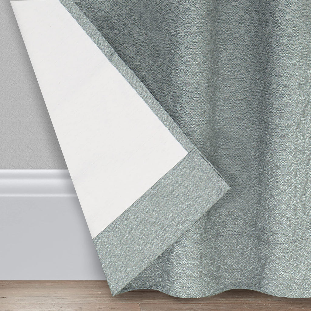 Eclipse Canova Thermal Insulated Single Panel Rod Pocket Darkening Curtains For Living Room, 42 In X 84 In, River Blue