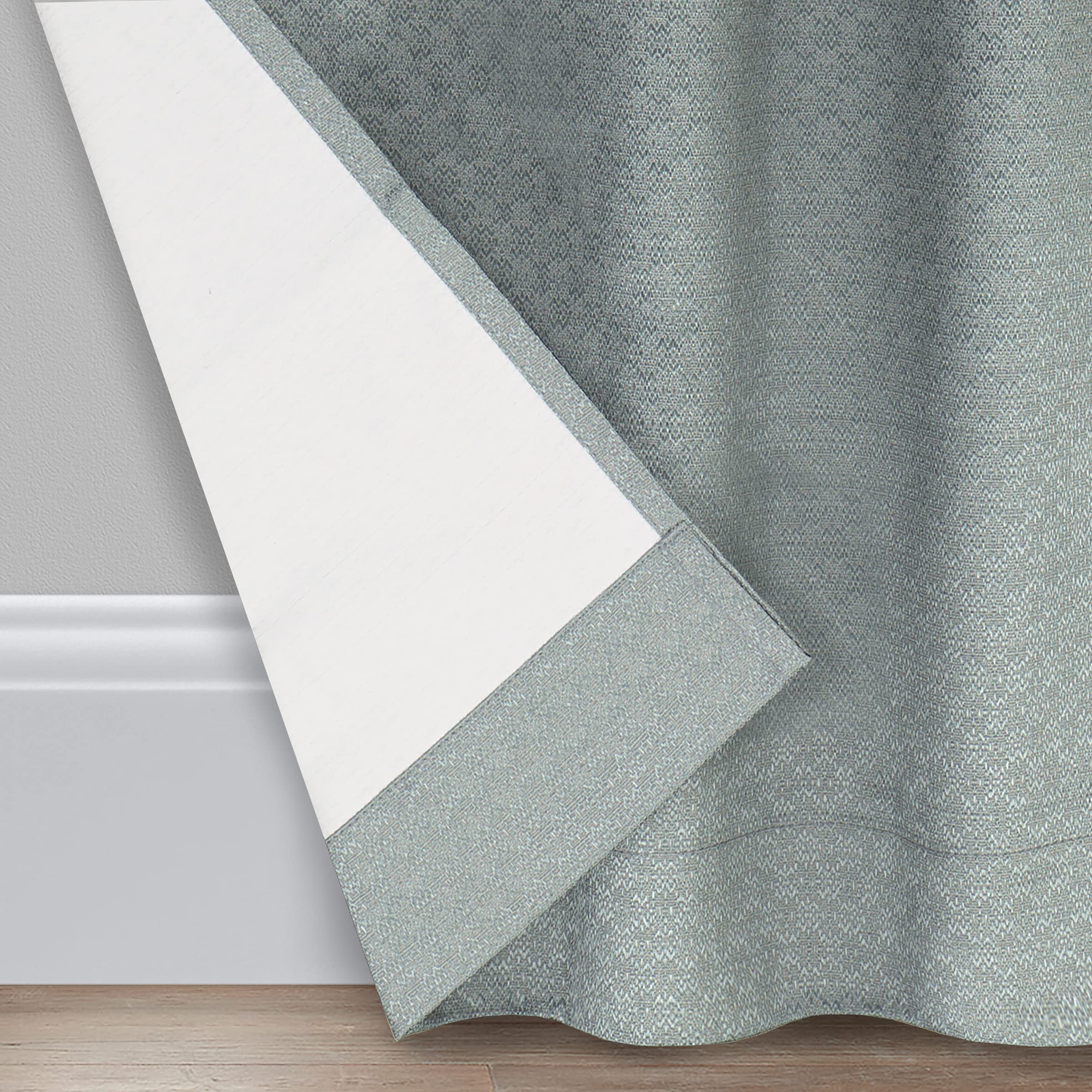 Eclipse Canova Thermal Insulated Single Panel Rod Pocket Darkening Curtains For Living Room, 42 In X 84 In, River Blue