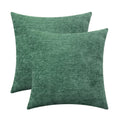 Calitime Pack Of 2 Cozy Throw Pillow Covers Cases For Couch Sofa Home Decoration Solid Dyed Soft Chenille 22 X 22 Inches Dark Gr