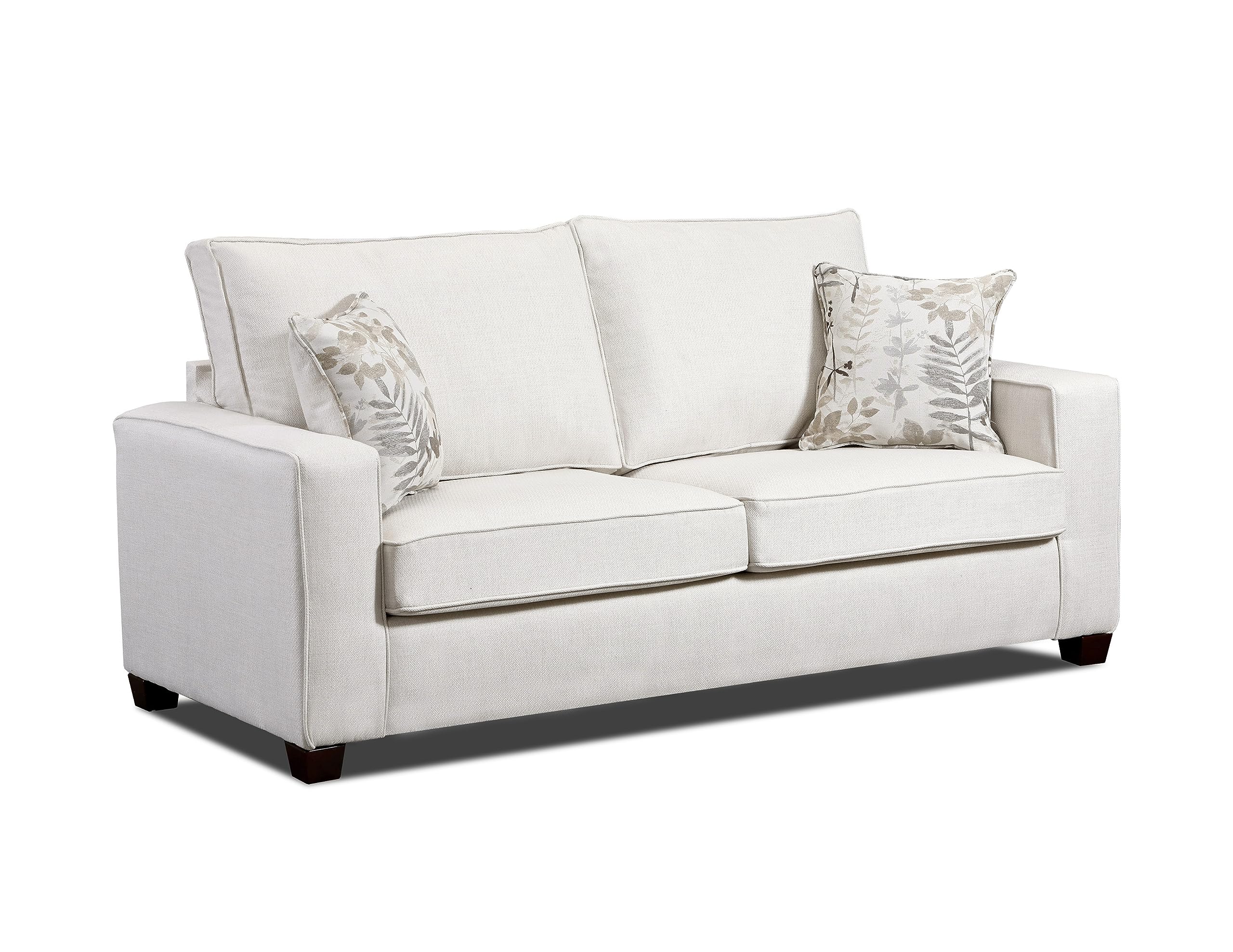American Furniture Classics Relay Linen Sleeper with Two Throw Pillows Sofas, Soft Washed Cream Tweed
