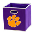 Franklin Sports NCAA Clemson Tigers Collapsible Storage Bin - Made to Fit Storage Bin Shelf Organizers - 10.5 x 10.5