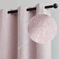 Pink Full Blackout Curtain for Girls Room Heavy Linen Texture Room Darkening Window Treatment Set for Bedroom Basement, Window C