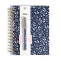 U Brands Navy Floral Spiral Bound Journal And Pen Set, Gold-Tone Hardware, 2 Pieces