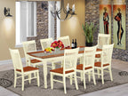 East West Furniture Dowe9-Bmk-W Dover 9 Piece Room Furniture Set Includes A Rectangle Kitchen Table With Butterfly Leaf And 8 Dining Chairs, 42X78 Inch, Buttermilk & Cherry