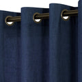 Koufall Dark Navy Blue Curtains 96 Inches Long For Living Room 2 Panel Set Bronze Gold Grommet Light Filtering Semi Sheer Indigo