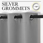 Nicetown Sliding Door Curtains, Wide Thermal Blackout Patio Door Curtain Panel, Sliding Door Drapes/Draperies With Grommet Top (Silver Gray, W70 X L95)