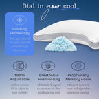 Coop Home Goods Eden Cool+ Crescent Adjustable Pillow, Queen Size Plus Shaped Memory Foam Pillows With Cooling Gel, Neck Support
