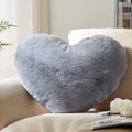YRXRUS Heart Shaped Pillow, Cute Love Heart Pillow, Small Grey Heart Pillows Gifts, Faux Rabbit Fur Love Coquette Room Decor, Th