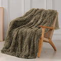 Tuddrom Decorative Extra Soft Faux Fur Throw Blanket 70'X78',Solid Reversible Fuzzy Lightweight Long Hair Shaggy Blanket,Fluff