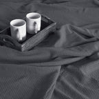 Boutiquo 100% Cotton Bed Blanket, Breathable Thermal Blanket Twin Size, Soft Honeycomb Waffle Blanket 60''X90'', Cotton Bed Blan