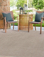 Unique Loom Outdoor Solid Collection Area Rug (6' 1'' Square Beige/Ivory)