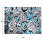 Flash Furniture Masie Collection Olefin Area Rug - Turquoise Swirl - 5' X 7' - Jute Backing - Entryway, Living Room, Bedroom