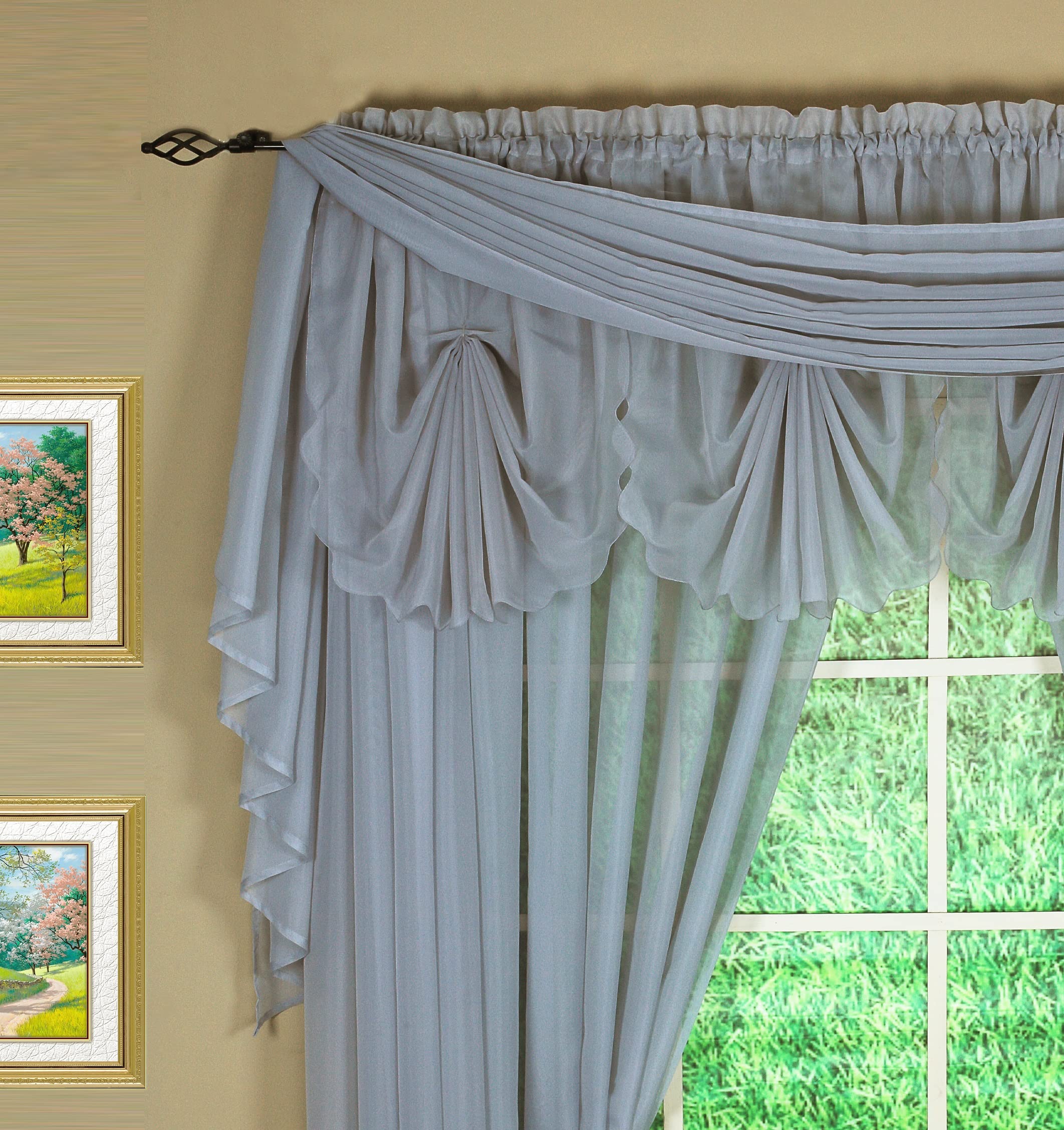 Today'S Curtain Emelia Original Voile Scarf 216', Grey, 45' W X 216' L