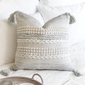 Blissblush Gray Decorative Throw Pillow Cover 20X20, Boho Accent Pillow For Couch, Square Modern Farmhouse Pillowcase For Living