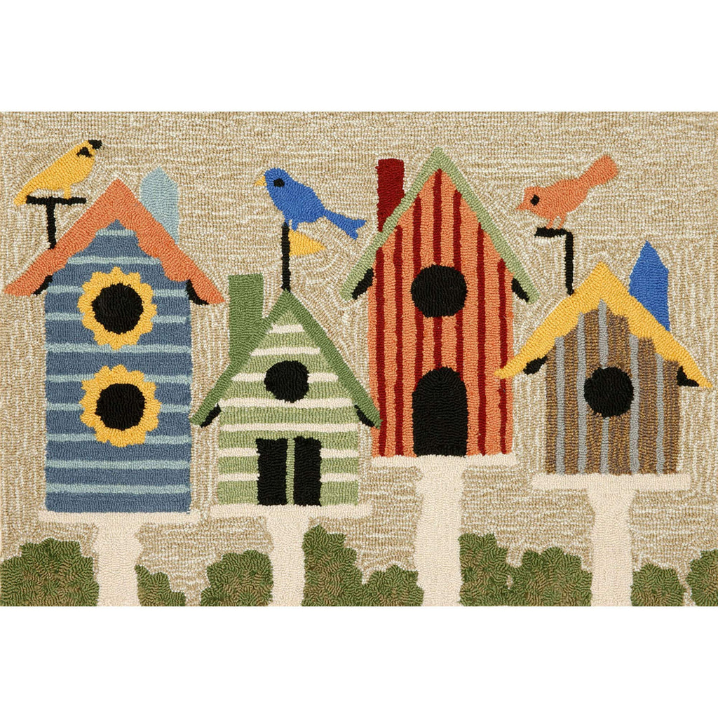 Liora Manne Frontporch Birdhouses Indoor/Outdoor Rug, 2 X 3 Ft