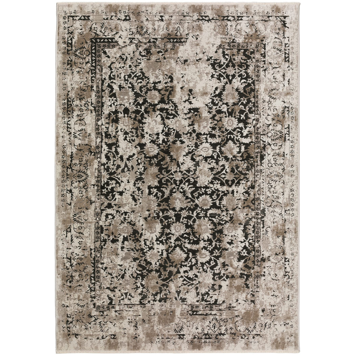 Addison Rugs Nelson Ane32 Black 5'3&quot; X 7'8&quot; Rectangle Soft Area Rug, Easy Clean, Non Shedding, Bedroom, Entry, Living Room, Dining Room, Kitchen Rug