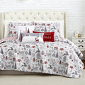 Southshore Fine Living, Inc. Holly Jolly Christmas Quilt Set, King/Cal King Size 6-Piece Christmas Bedding Set W/Shams & Throw P