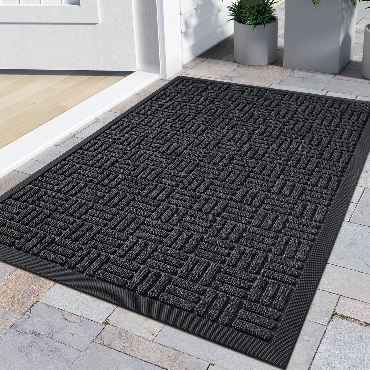 Dexi Indoor Door Mat Outdoor Front Entrance Doormat,Small Heavy Duty Rubber Outside Floor Rug For Entryway Patio Waterproof Low-