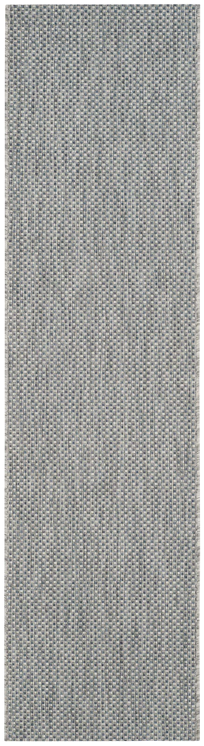 SAFAVIEH Courtyard Collection Runner Rug - 23 x 8, Grey & Navy, Non-Shedding & Easy Care, Indoor/Outdoor & Washable-Ideal for
