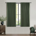 QJmydeco 45 Inch Kitchen Curtains Sets for Windows, Faux Linen Blackout Pleated Aesthetic Basement Window Curtain Back Tab 2 Pan