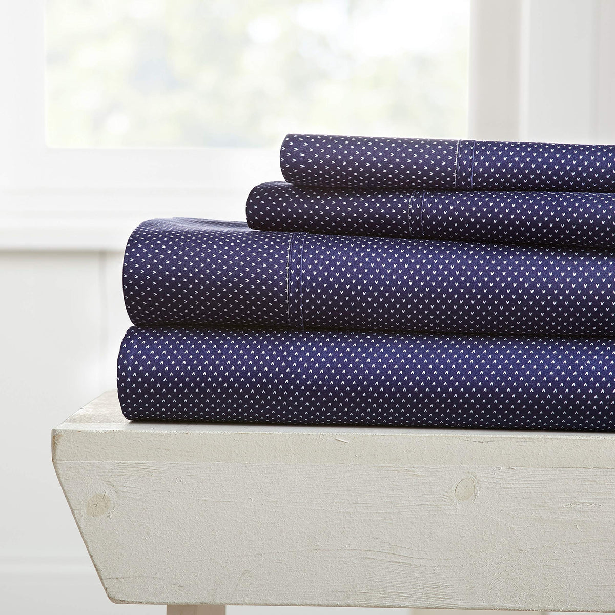 Linen Market 4 Piece Full Bedding Sheet Set (Navy Blue Hearts) - Sleep Better Than Ever With These Ultra-Soft & Cooling Bed Shee