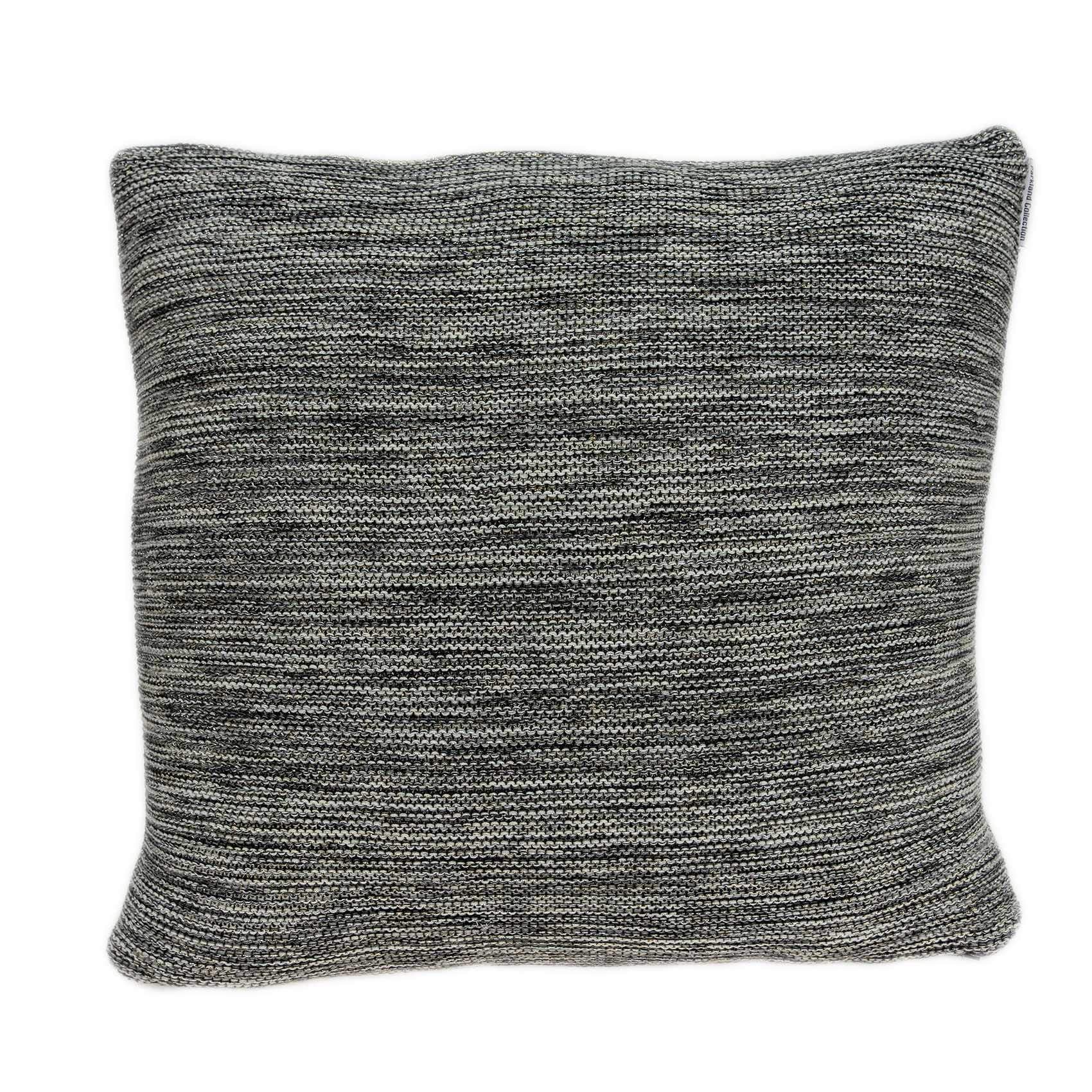 HomeRoots 95% Cotton, 5% Lurex Parkland Collection Diani Transitional Grey Pillow Cover with Poly Insert