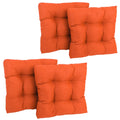 Blazing Needles Indoor/Outdoor Square Tufted Chair Cushion, 19 x 19, Tangerine Dream 4 Count