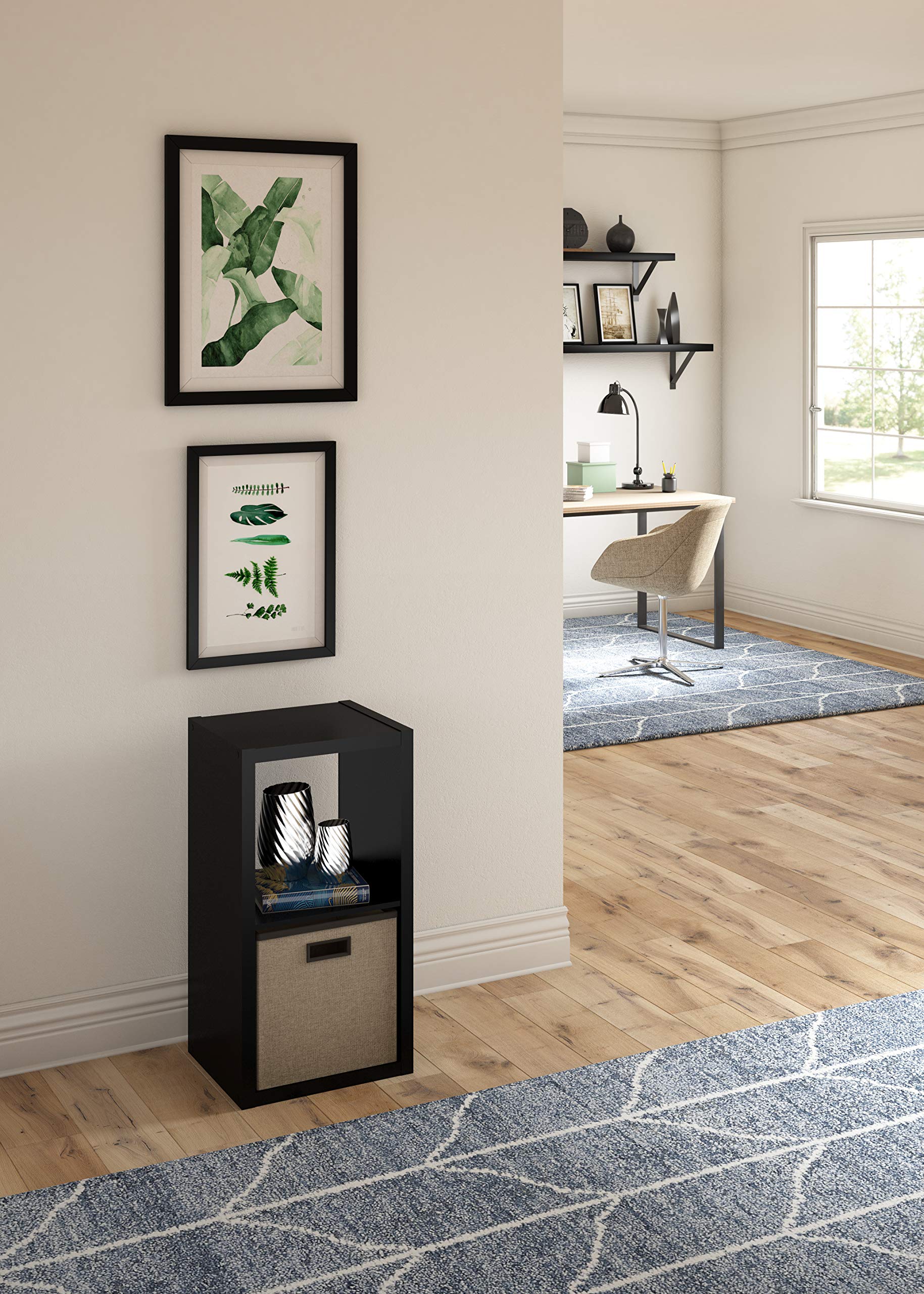 Closetmaid 4540 Decorative Open Back 2-Cube Storage Organizer, Black