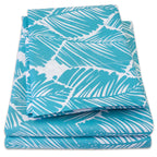 1500 Supreme Collection Extra Soft Tropical Leaf Teal Pattern Sheet Set, King - Luxury Bed Sheets Set With Deep Pocket Wrinkle F