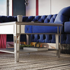 SEI Furniture Wedlyn Square Mirrored Coffee Table, Silver