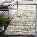 SAFAVIEH Hudson Shag Collection Runner Rug - 23 x 6, Ivory & Green, Modern Design, Non-Shedding & Easy Care, 2-inch Thick Idea