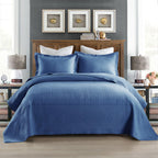 MarCielo 3-Piece 100% Cotton Oversized Bedspread Set Coverlet Set Lightweight Quilt Set Embroidery Farmhouse Bedding Set TF (TM 