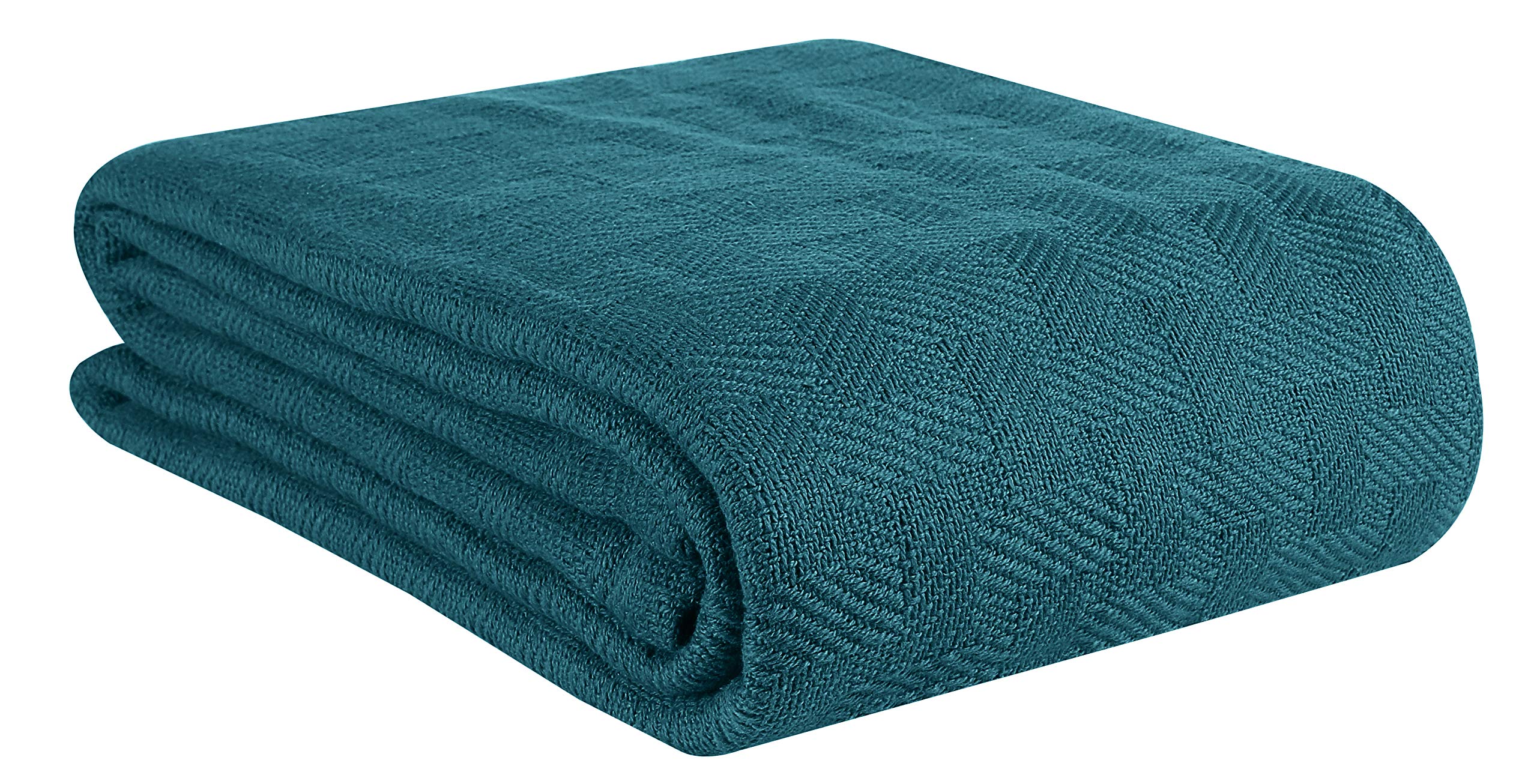 Glamburg 100% Cotton Bed Blanket, Breathable Bed Blanket Twin Size, Cotton Thermal Blankets Twin Size - Perfect For Layering Any