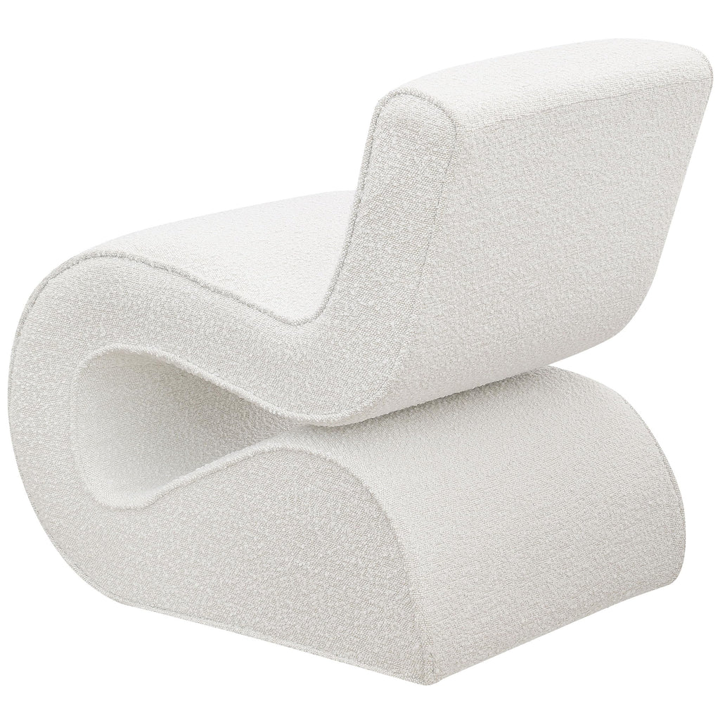Coaster Home Furnishings Ronea Boucle Upholstered Armless Curved Accent Chair Cream
