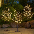 Lightshare LED Lighted Cherry Blossom Tree, 4FT, 5FT and 6FT, Warm White, Pack of 3, Decorate Home Garden, Summer, Wedding, Birt