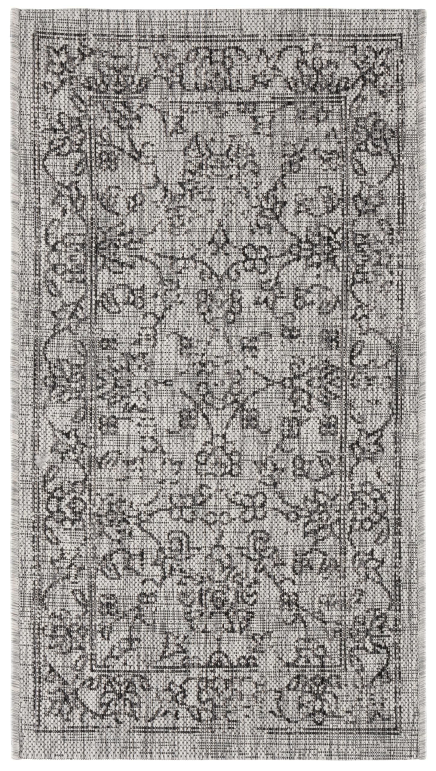 Safavieh Courtyard Collection 2' X 3'7' Grey/Black Cy8680 Indoor/ Outside Waterproof Easy Cleansingpatio Backyard Mudroom Accent Mat