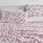 Great Bay Home Full Size Microfiber Sheet Set - Winter-Theme 4-Piece Bed Sheets - Ultra-Soft And Smooth Brushed Microfiber Holiday Bedding (Full, Jolly Floral)