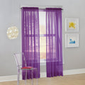 No. 918 Calypso Sheer Voile Rod Pocket Curtain Panel, 59 x 84, Purple