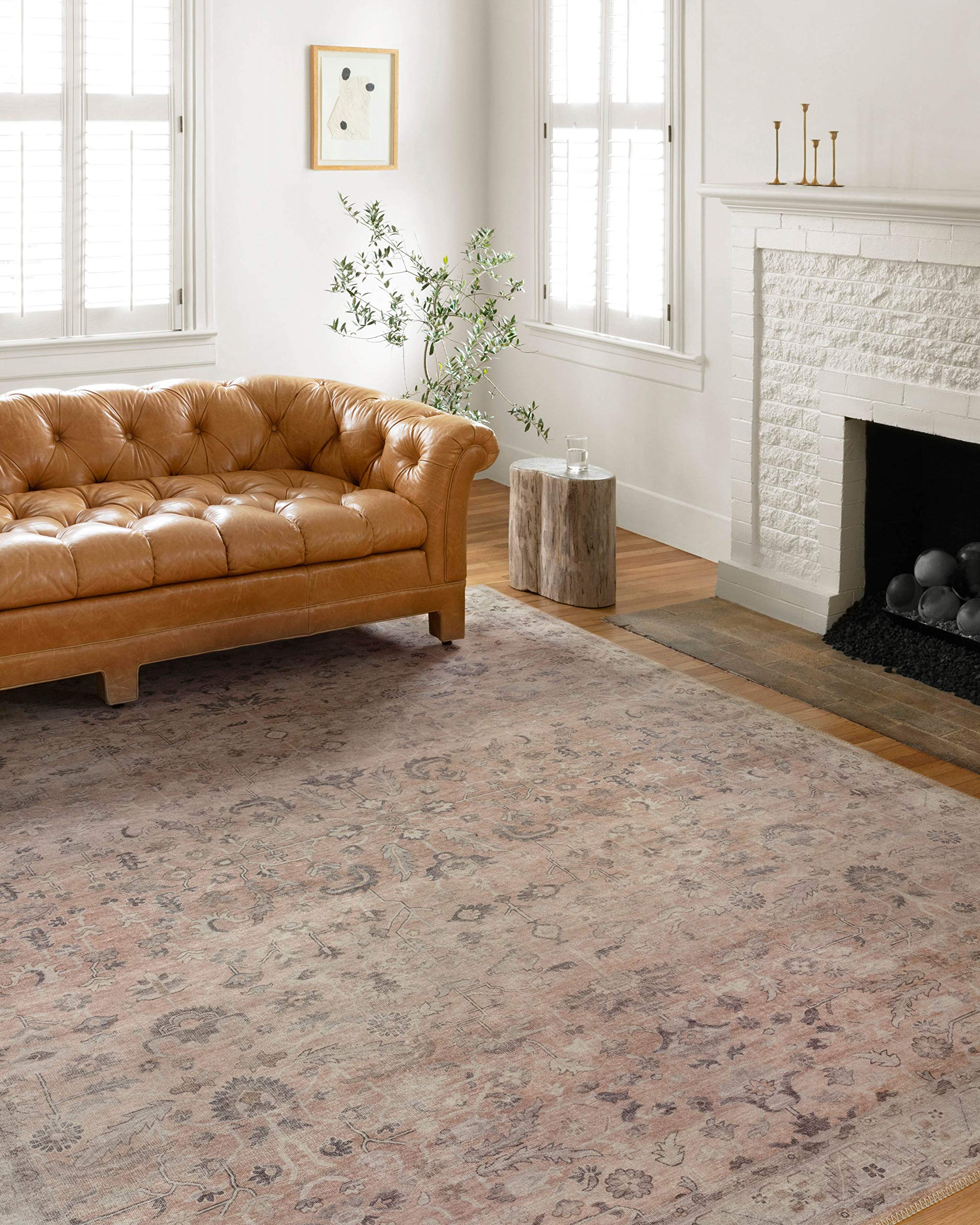 Loloi II Hathaway Collection HTH-06 Blush/Multi 2-0 x 5-0, .25 Thick, Accent Rug, Soft, Durable, Printed, Modern, Low Pile, No