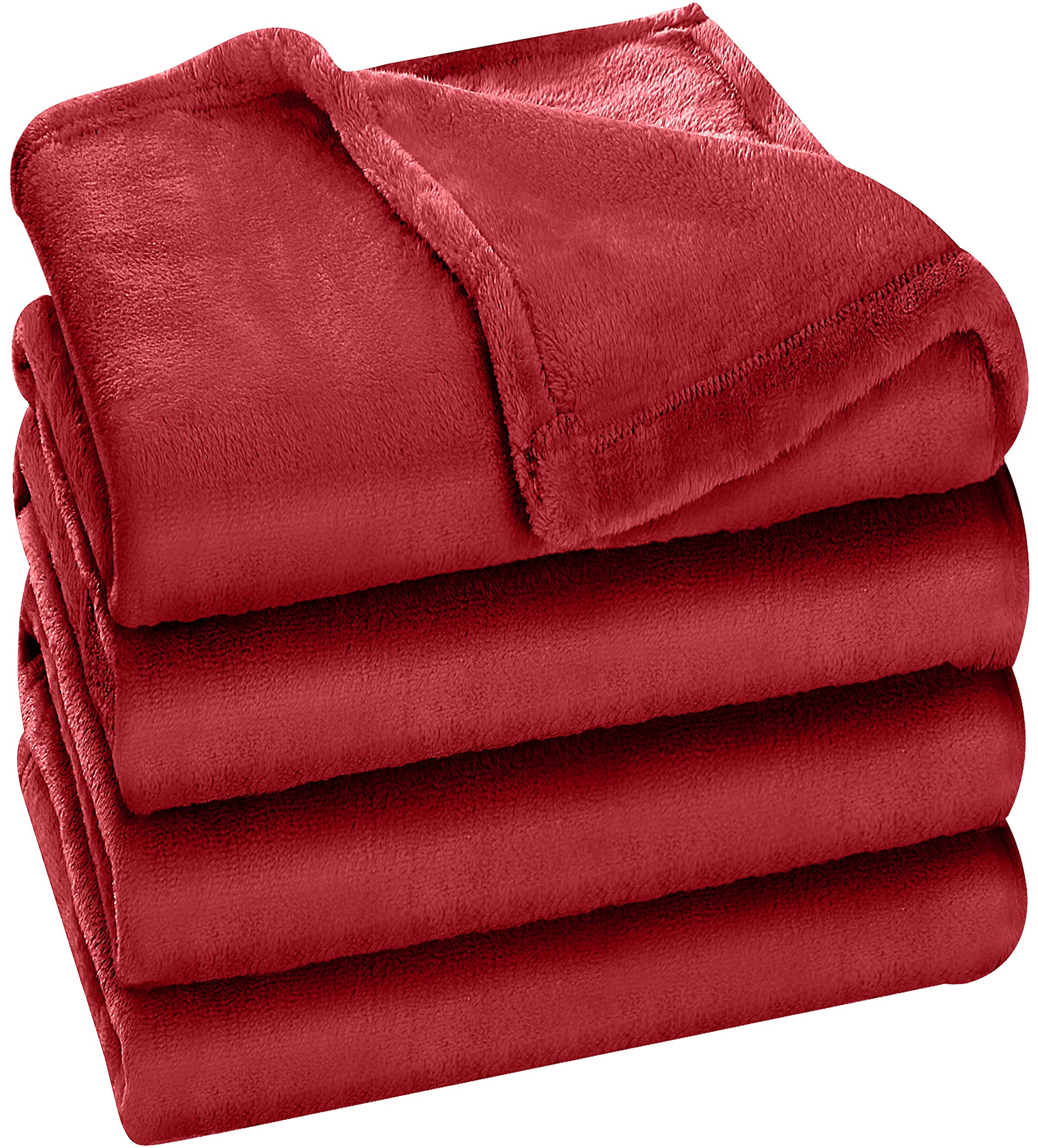 Utopia Bedding Fleece Blanket King Size Burgundy 300Gsm Luxury Bed Blanket Anti-Static Fuzzy Soft Blanket Microfiber (90X102 Inc