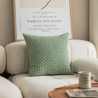 Kevin Textile 2 Packs Decorative Throw Pillow Covers 18X18 Inch For Living Room Couch Bed Sofa, Soft Striped Corduroy Square Cushion Case 45X45 Cm, Farmhouse Boho Home Decor, Sage Green