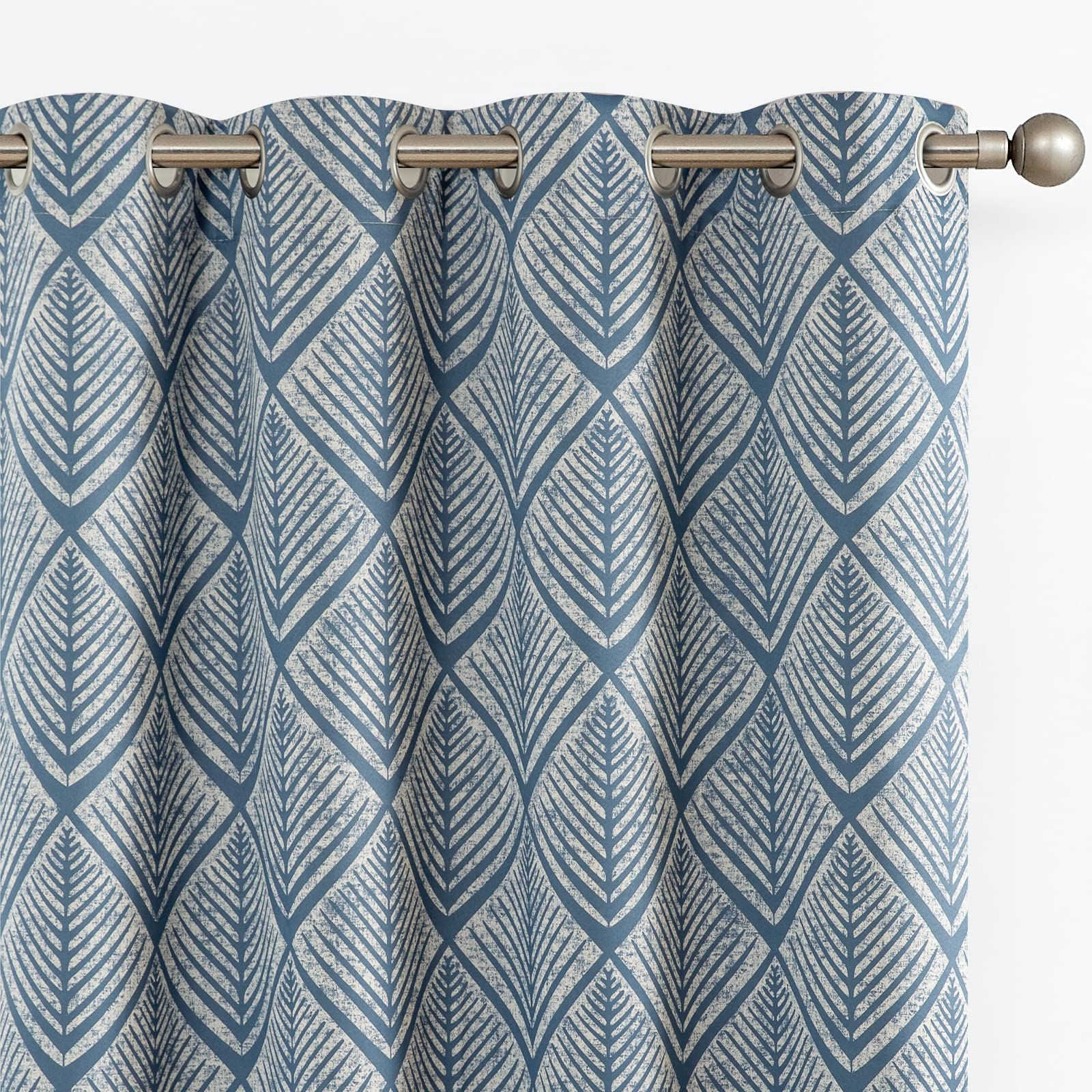 jinchan 80% Blackout Curtains for Bedroom, Geometric Patterns Drapes for Living Room, Window Treatments for Room Darkening, Grom