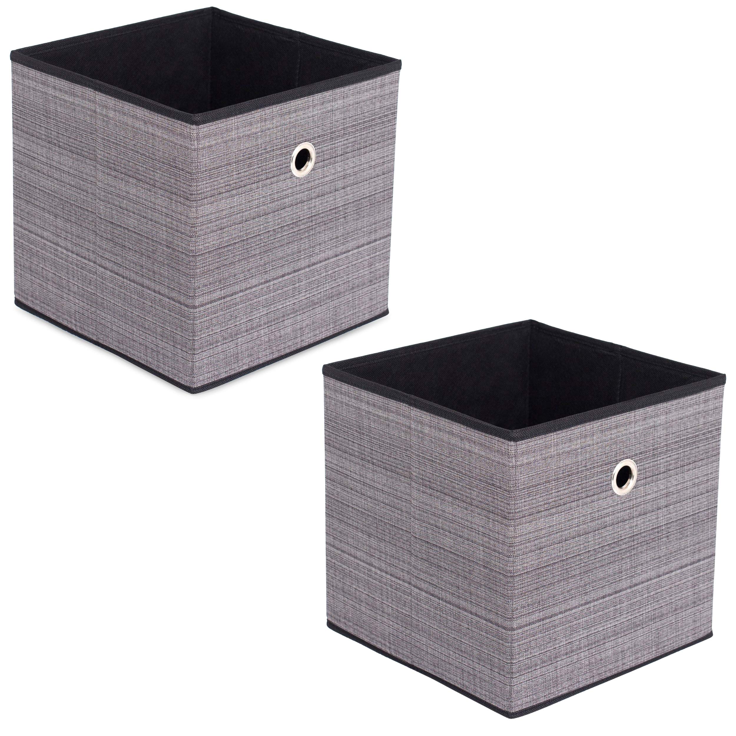 Internet's Best Canvas Storage Bin - 2 Pack - Grey - Box Container