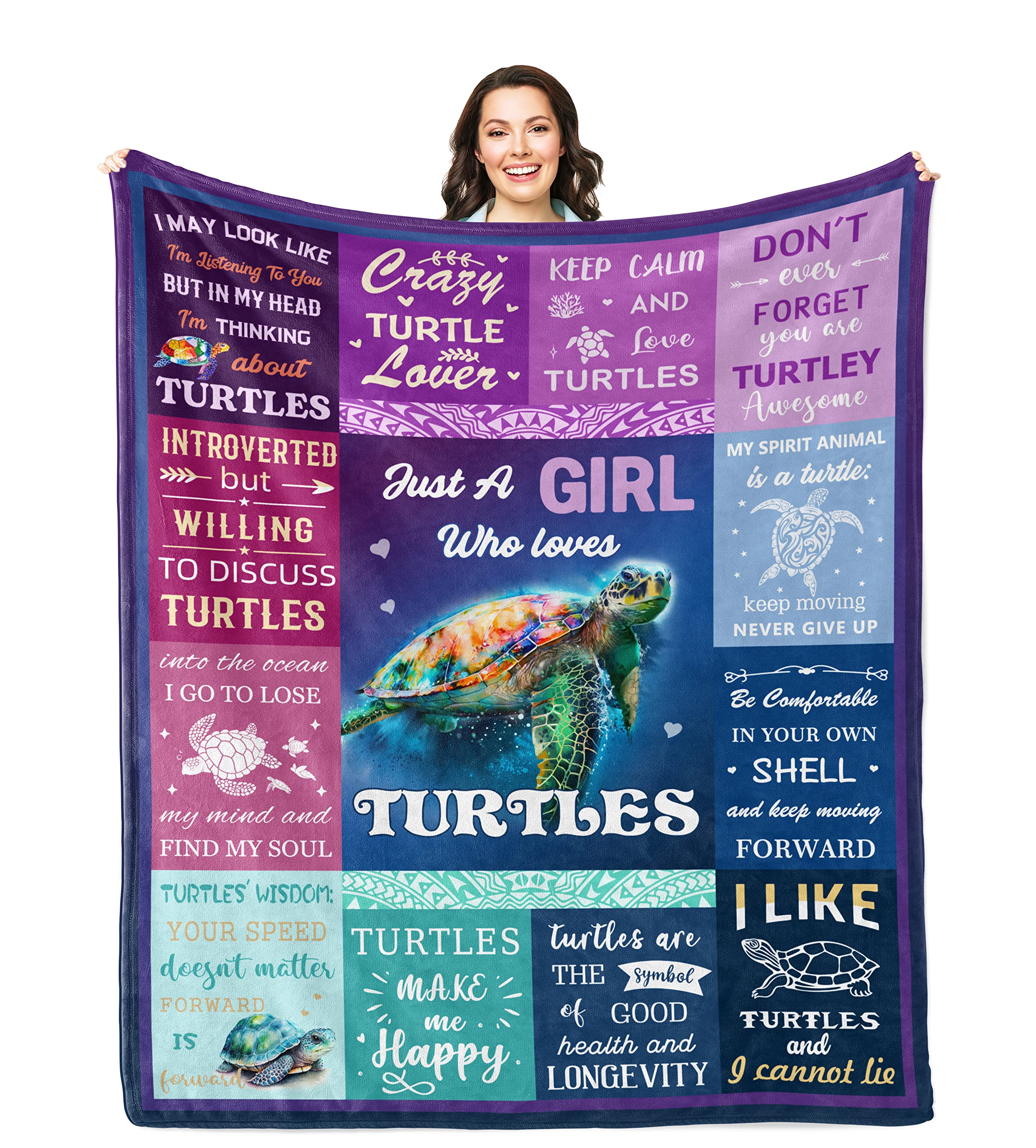 Solzien Turtle Blanket 60'X50', Turtle Gifts, Sea Turtle Gifts For Women, Turtle Gifts For Turtle Lovers, Turtle Christmas Bri