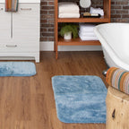 Mohawk Home Royal Bath Mat Machine Washable Nylon Wedgewood Blue 1' 5" x 2'